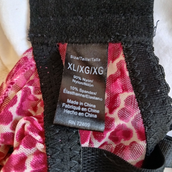 Pink Leopard Print Lingerie Chemise Babydoll Size XL - Picture 6 of 7